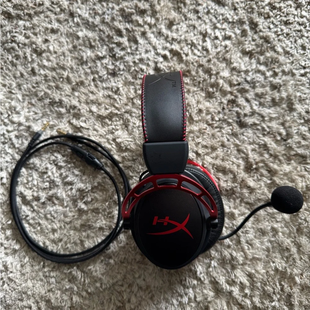 HyperX Cloud Alpha Gaming Headset – Black & Red Wired Headphones with Mic